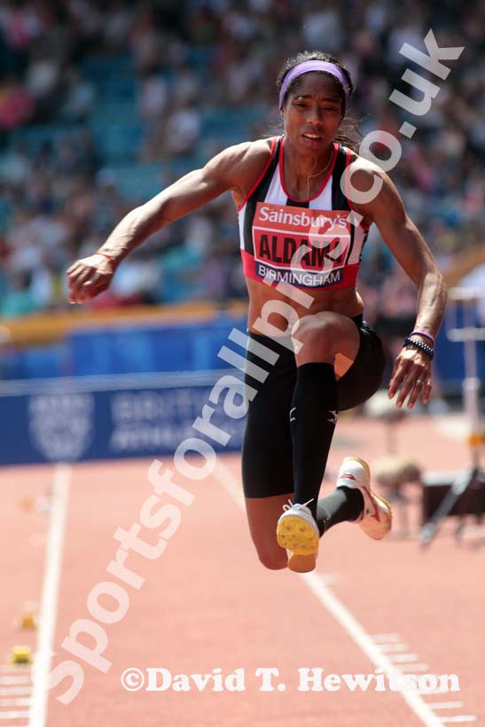 Yamile Aldama in the triple jump at the Sainsbury's British Championships, Birmingham.
